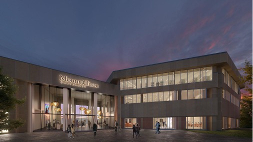 Concept image of exterior of new library at Mount Alison university